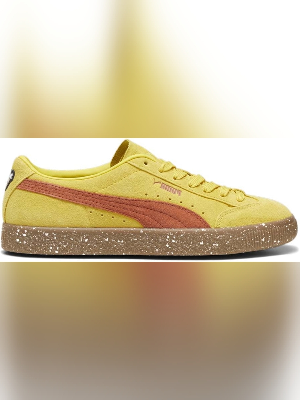 Puma PAM x Puma Suede VTG F Men's Yellow Suede Sneakers with Brown Accent